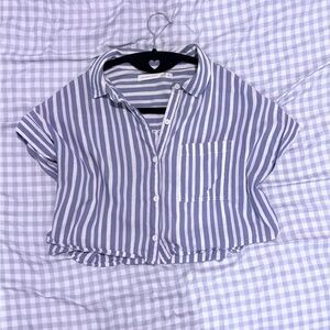 Altar'd State Blue and White Striped Blouse